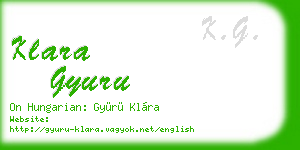 klara gyuru business card